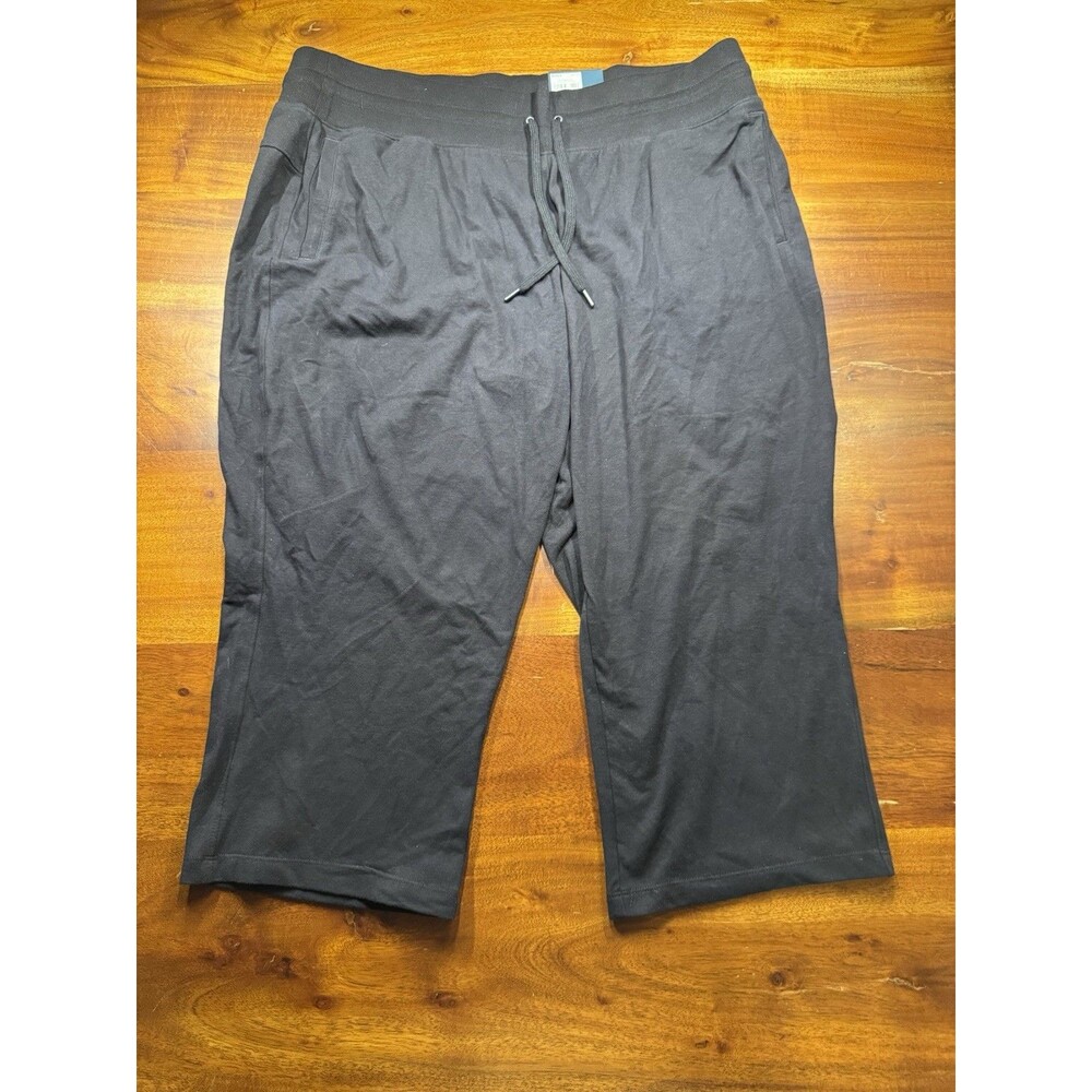Tek Gear Women’s Essential Capri Pants XXL Black High Rise Straight Fit NWT
